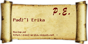 Paál Erika névjegykártya
