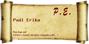 Paál Erika névjegykártya
